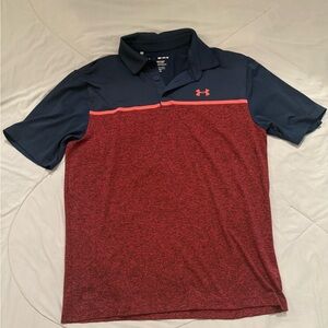 Under Armour Red and Blue Performance Polo Shirt